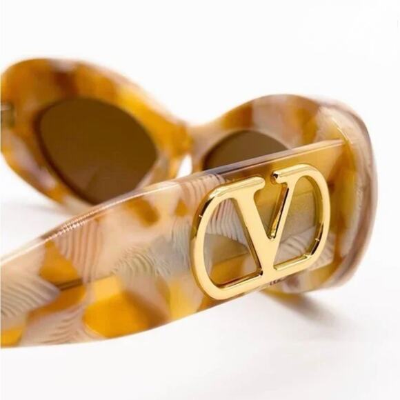 New! Valentino Women\'s Brown Oval Sunglasses, VLS 178D, Authentic Retail $590 main image 9